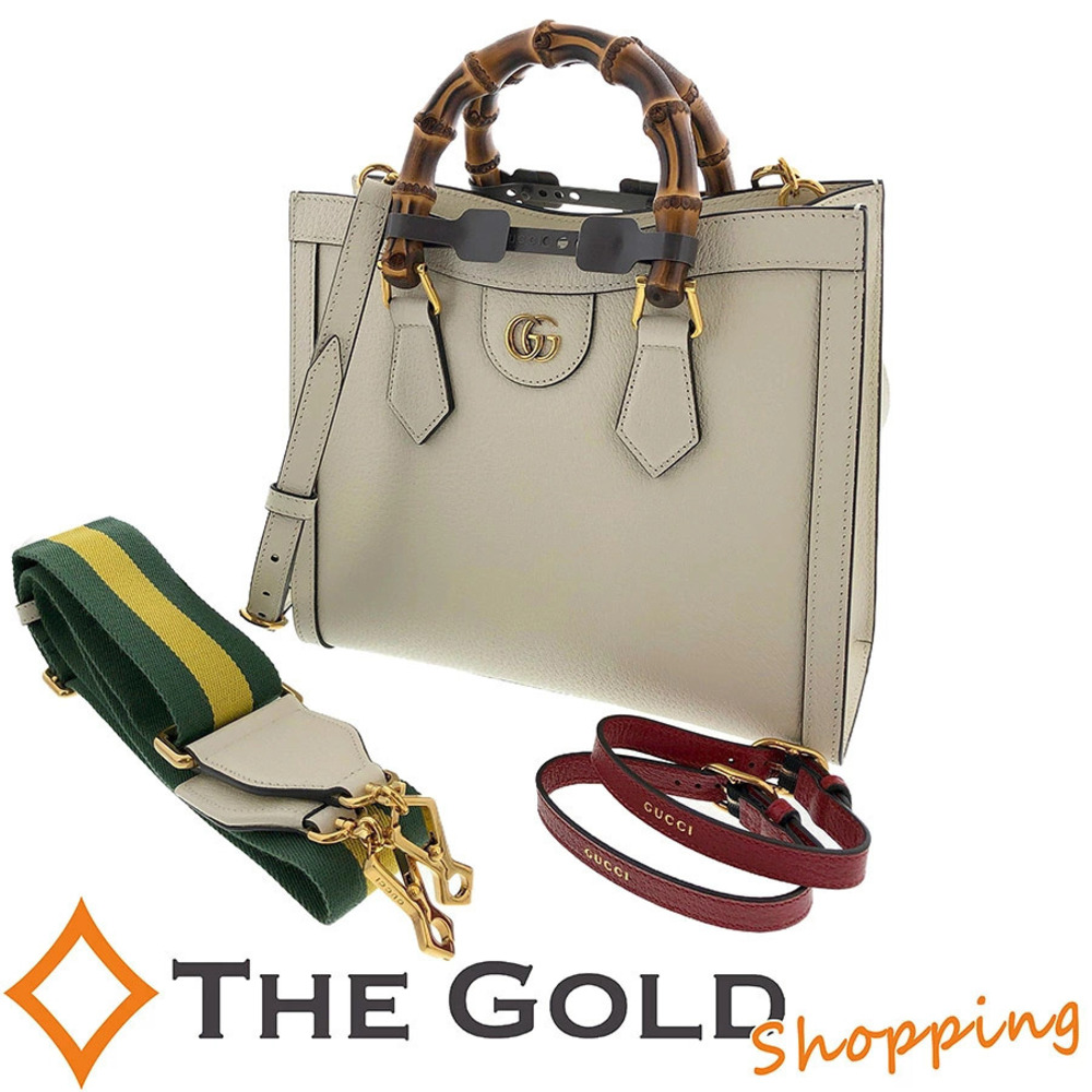 Gucci Diana Bamboo Leather GG Shoulder Ivory White